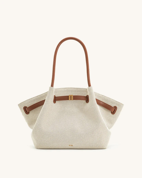 Hana Medium Tote Bag – Brown Canvas