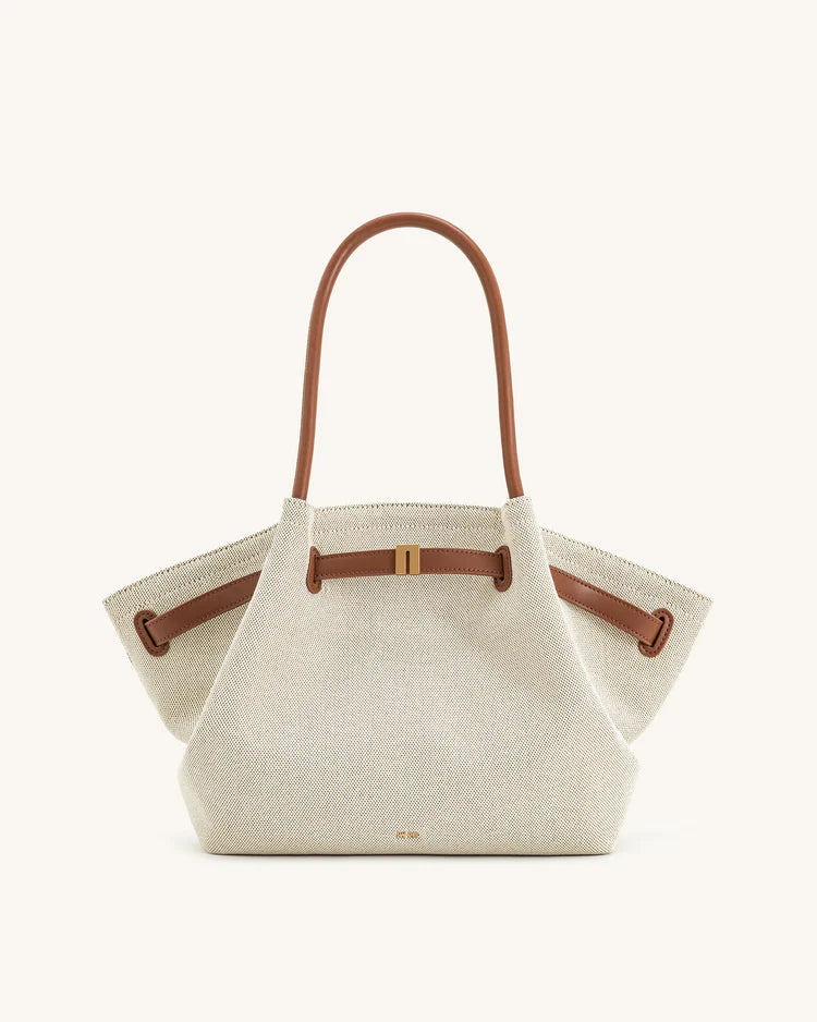 Hana Medium Tote Bag – Brown Canvas