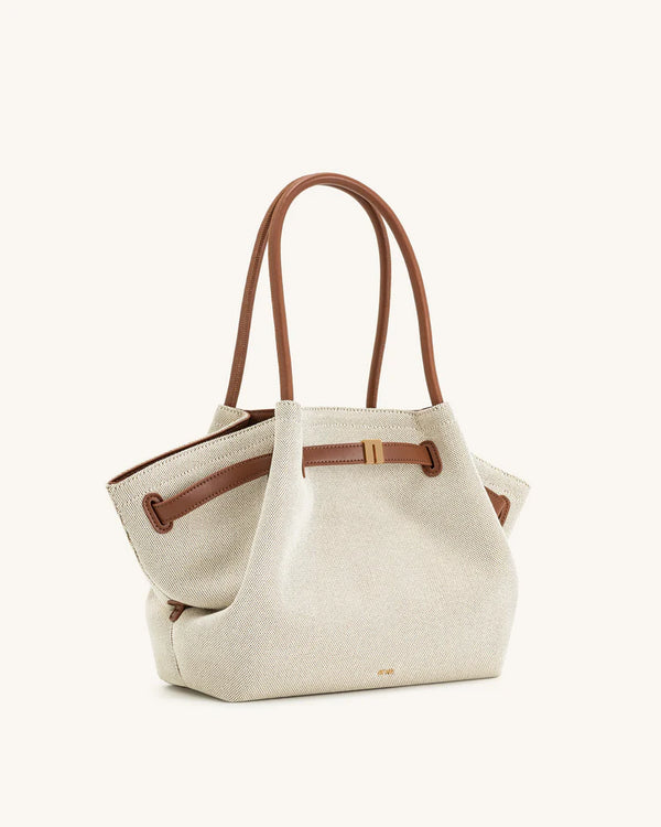 Hana Medium Tote Bag – Brown Canvas